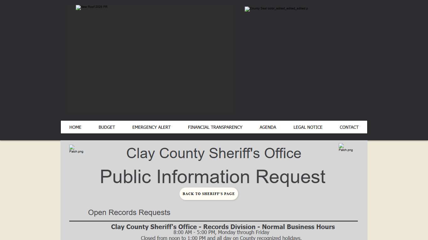 Sheriff Public Information Request claycounty